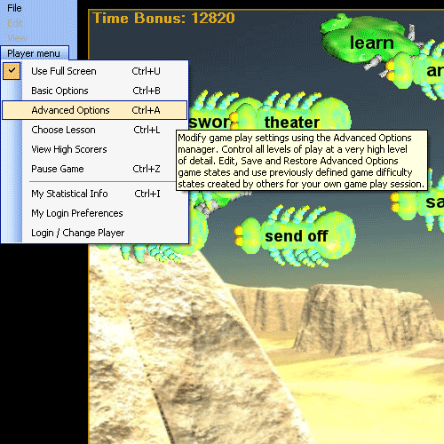 Hungry Frog Spanish Advanced Options